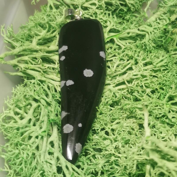 Schneeflocken Obsidian Anhänger